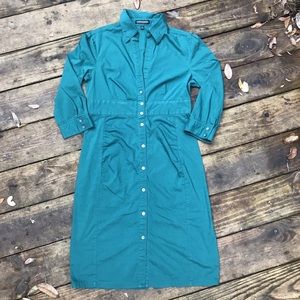 EXPRESS SLYTHERIN EMERALD GREEN BUTTON FRONT DRESS